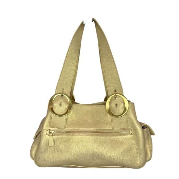 Sondra Roberts Gold Metallic Double strap Shoulder handbag - Picture 1 of 10